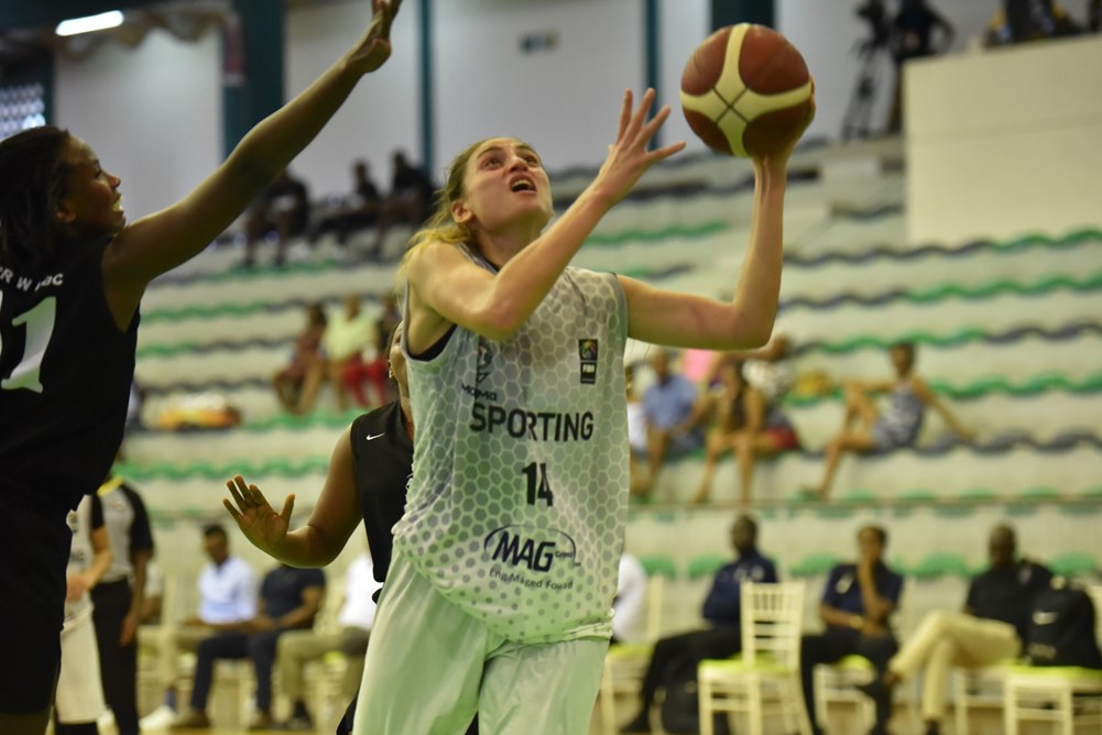 Hagar Amer competing in the FIBA Africa Club Championships